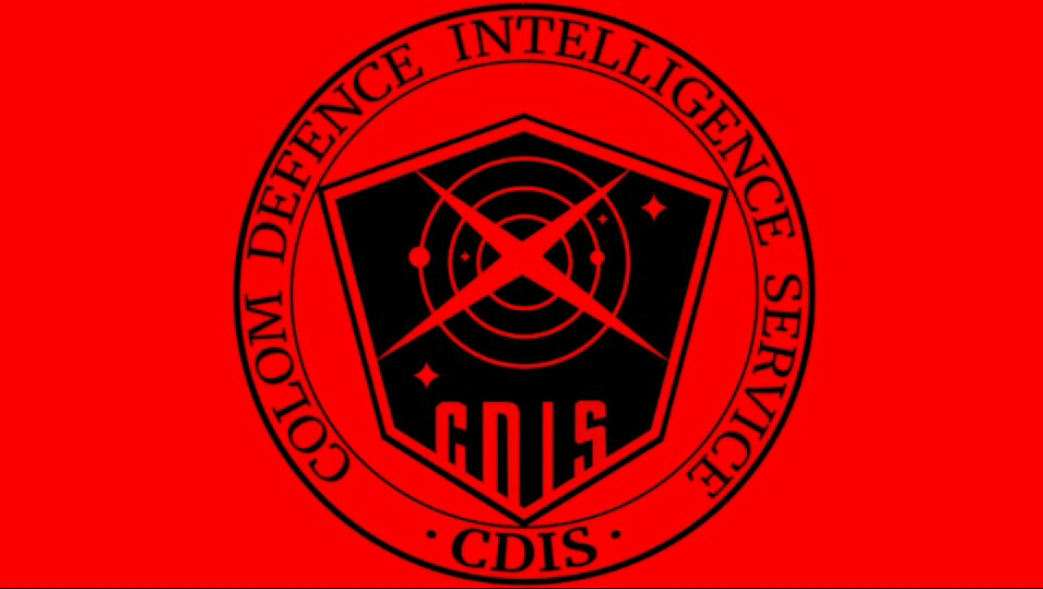 CDIS 红黑色圆形徽章